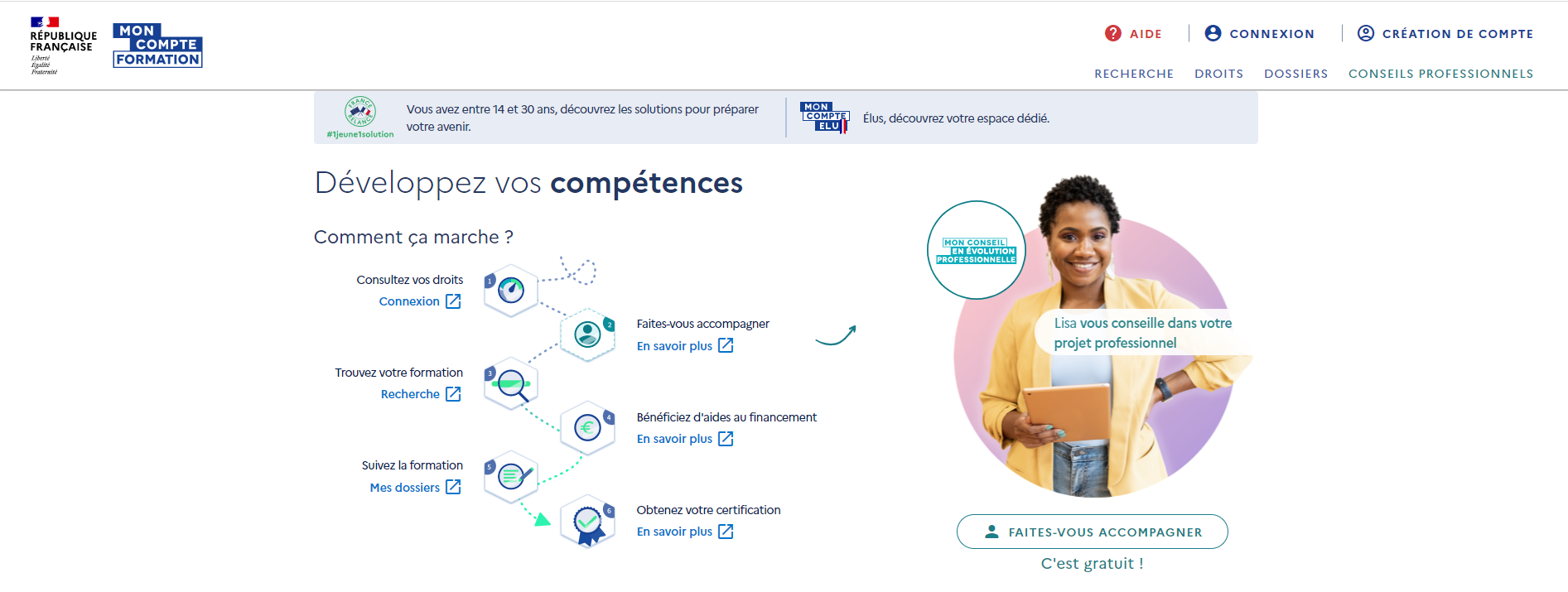 Consulter mes droits formation Mon compte formation